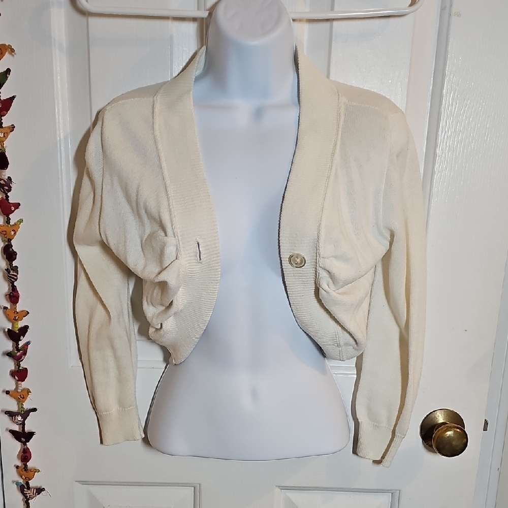 Women's Cream Sweater Shrug XS